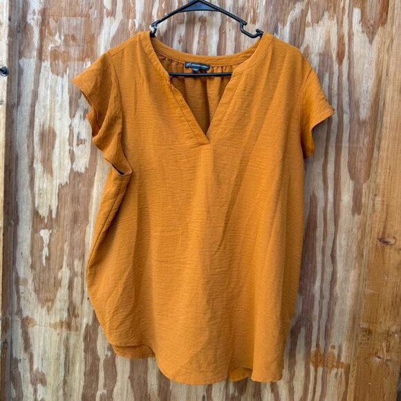 Adrianna Papell Mustard Yellow Blouse (Size XL) - Picture 1 of 3